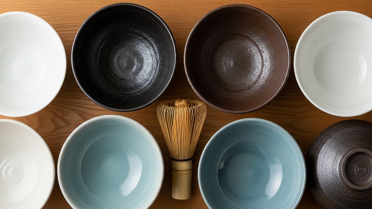 Comparatif de bols à matcha chawan japonais de différents styles