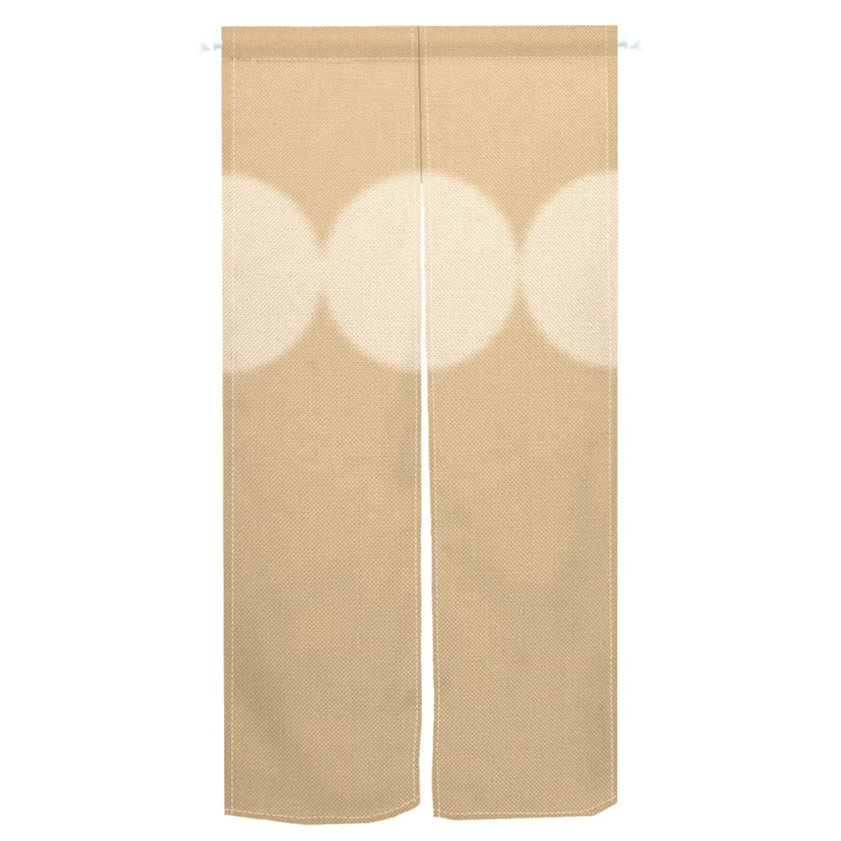 Noren japonais beige à trois grands cercles écrus sur fond sable
