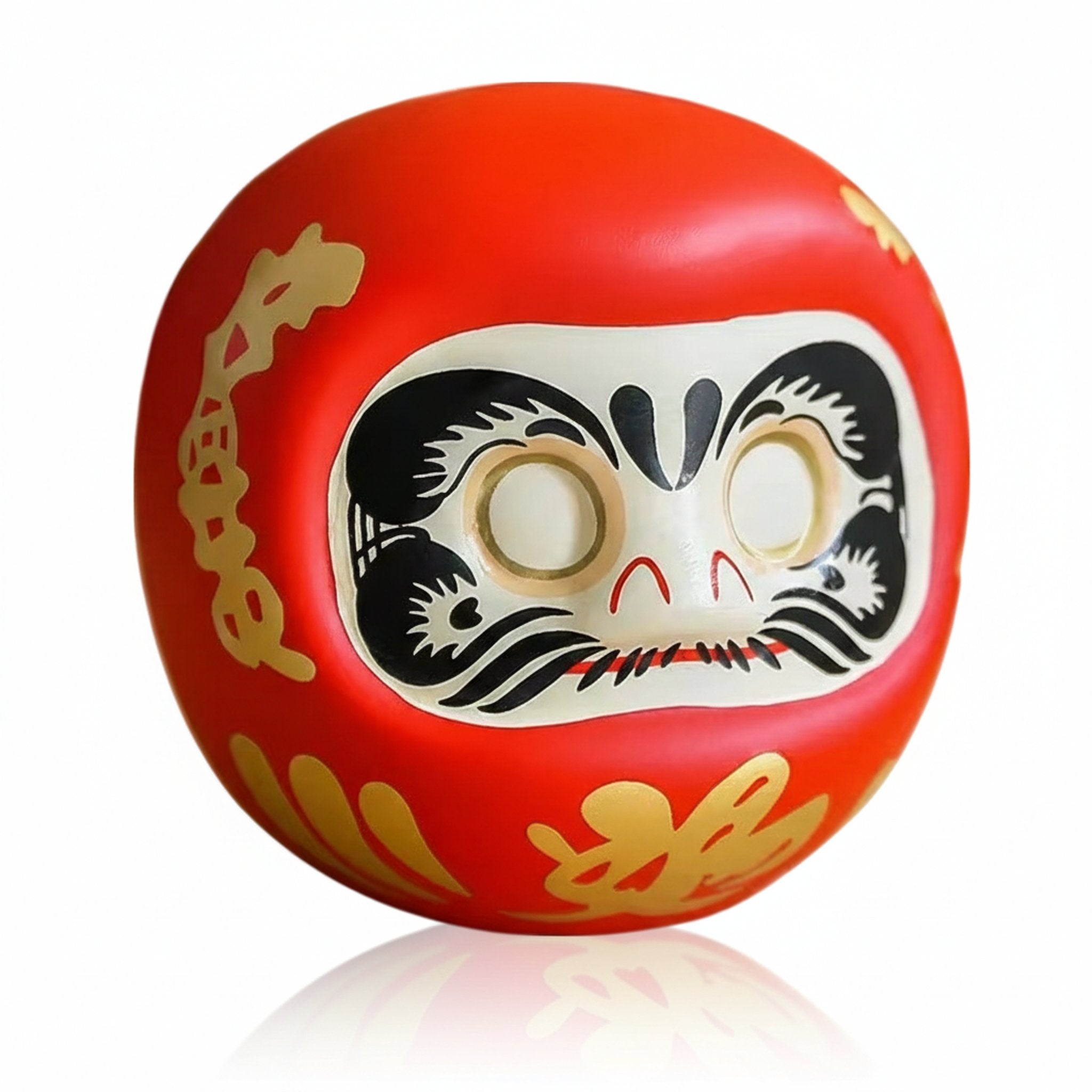 Tirelire Daruma rouge japonais en céramique symbole de chance et succès