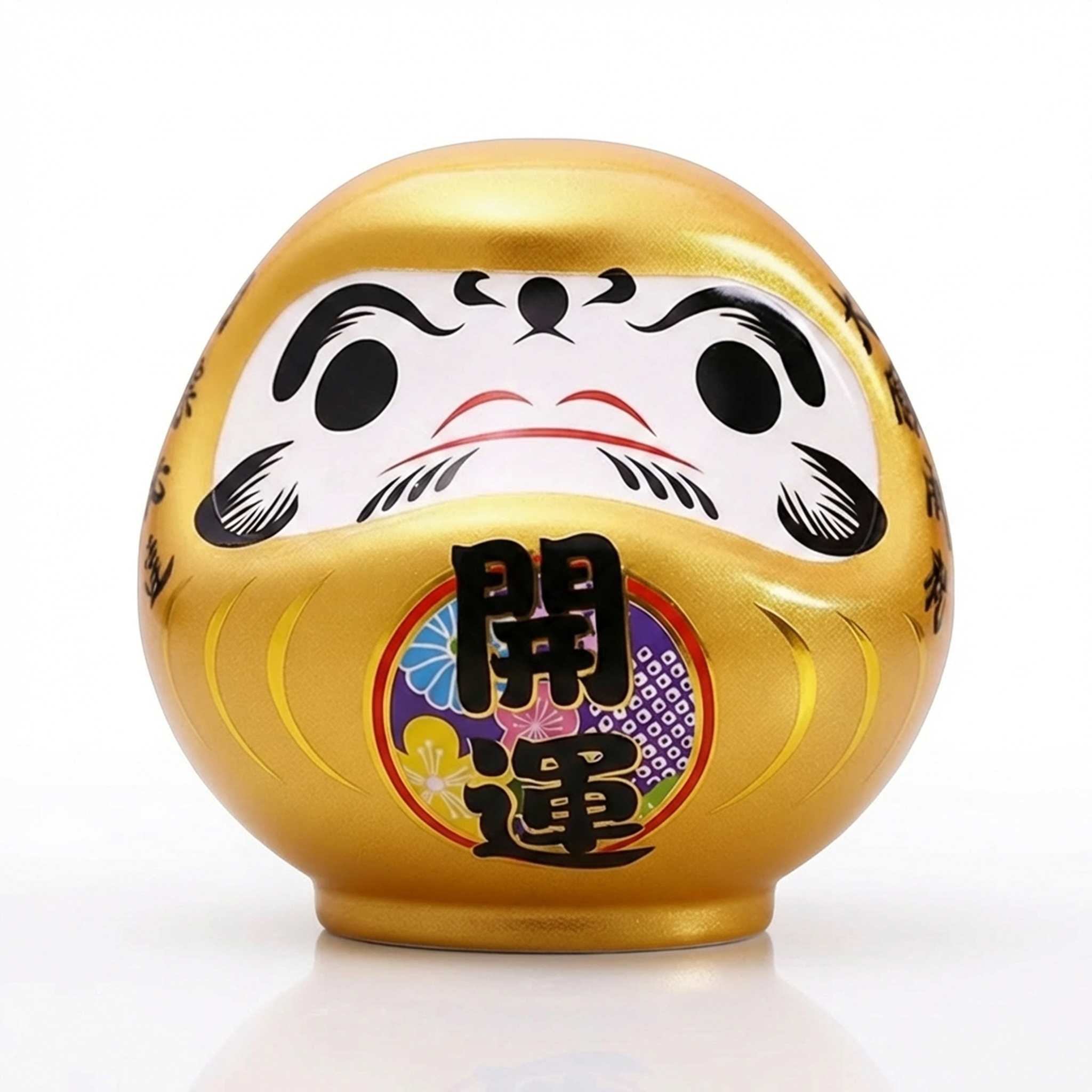 Tirelire Daruma japonais doré en céramique porte-bonheur richesse