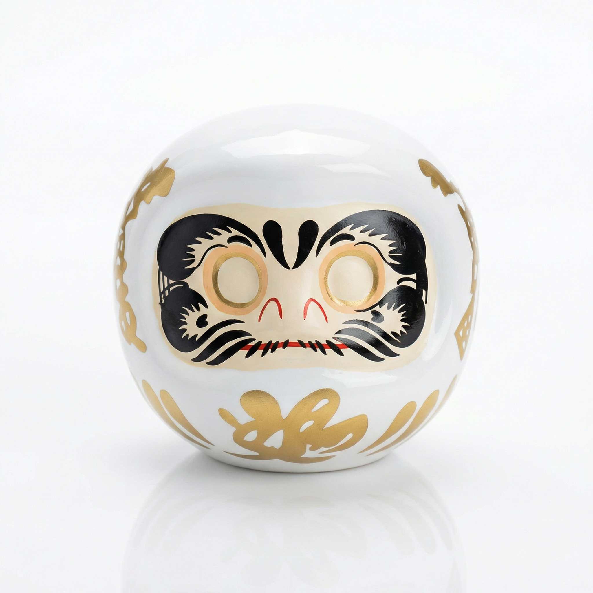 Tirelire Daruma japonais blanc traditionnel porte-bonheur équilibre