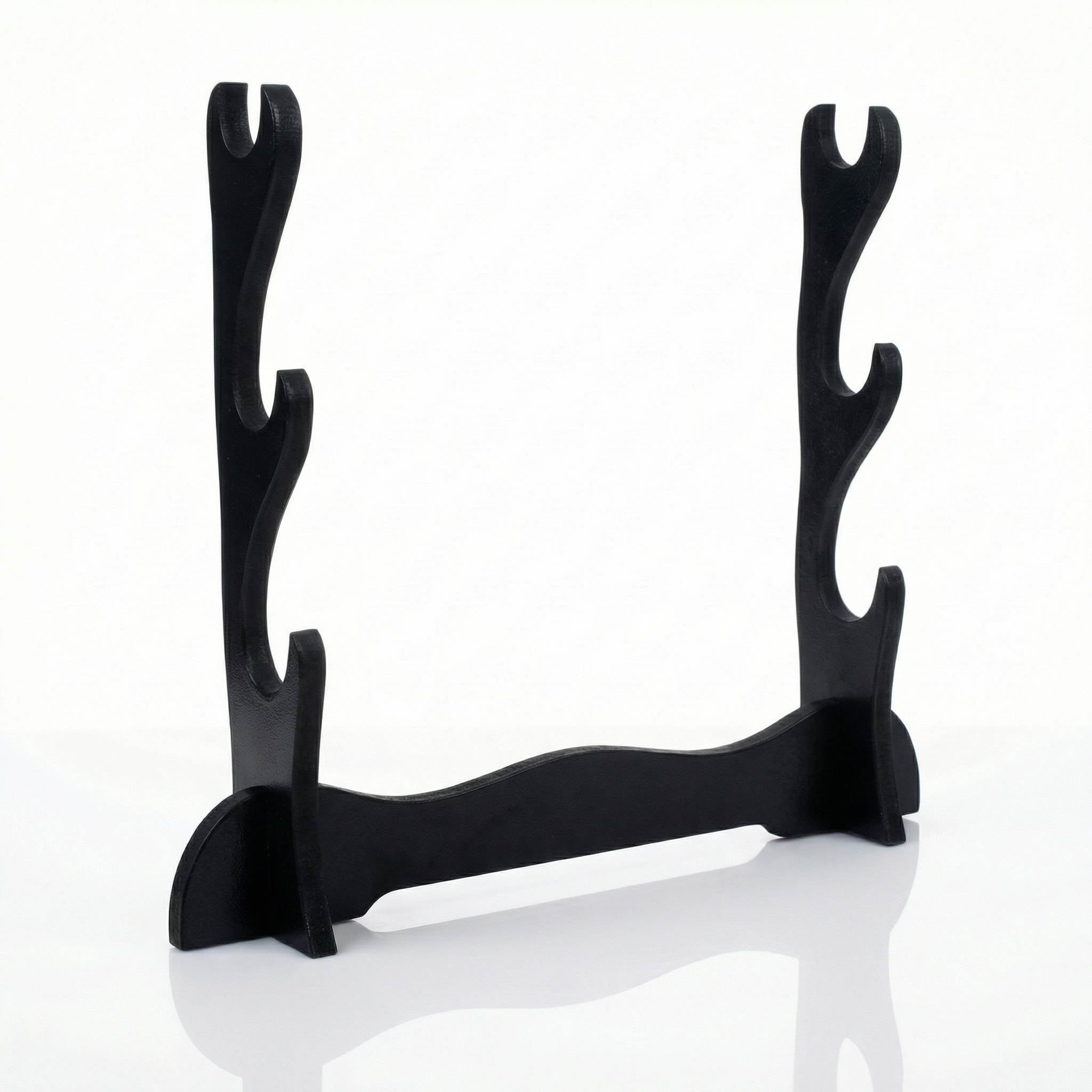 Support katana en bois noir 3 etages trois encoches