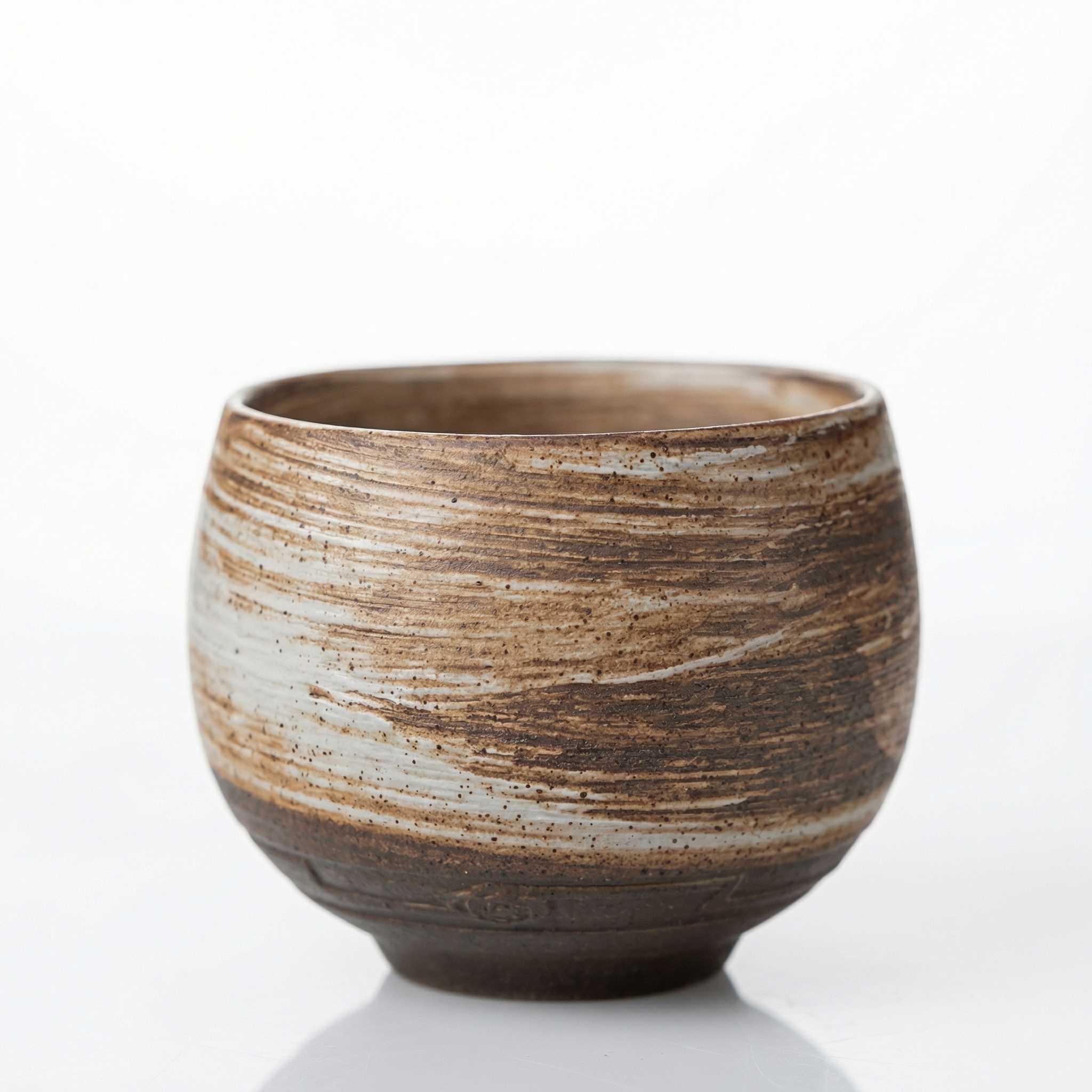 Tasse thé japonaise grès naturel finition hakeme